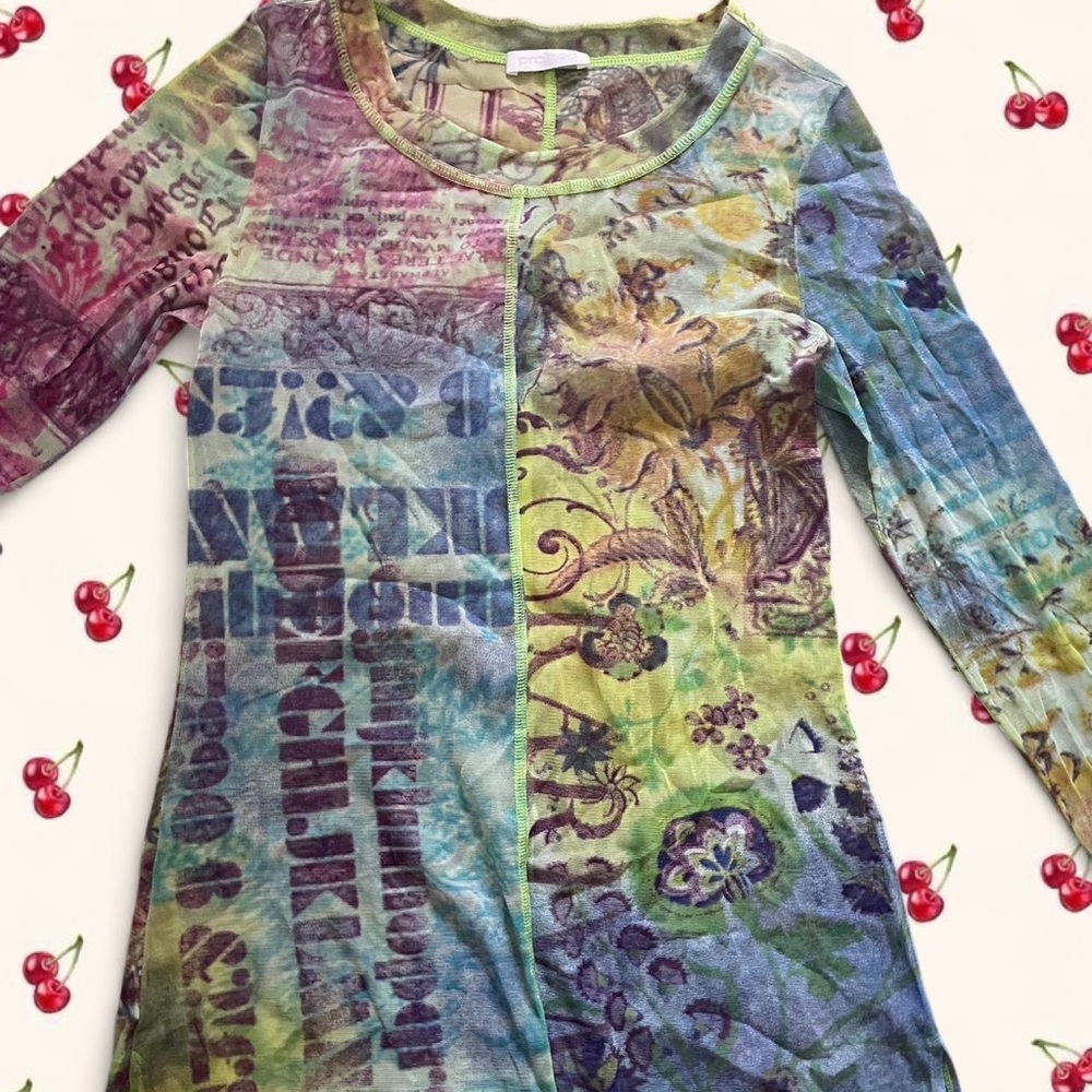 Source Unknown Multicolor Graphic Mini Dress - image 2